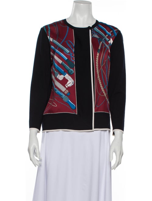 Hermès Silk Printed Sweater Blue