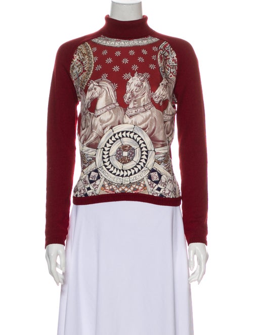 Hermès Silk Printed Sweater Red