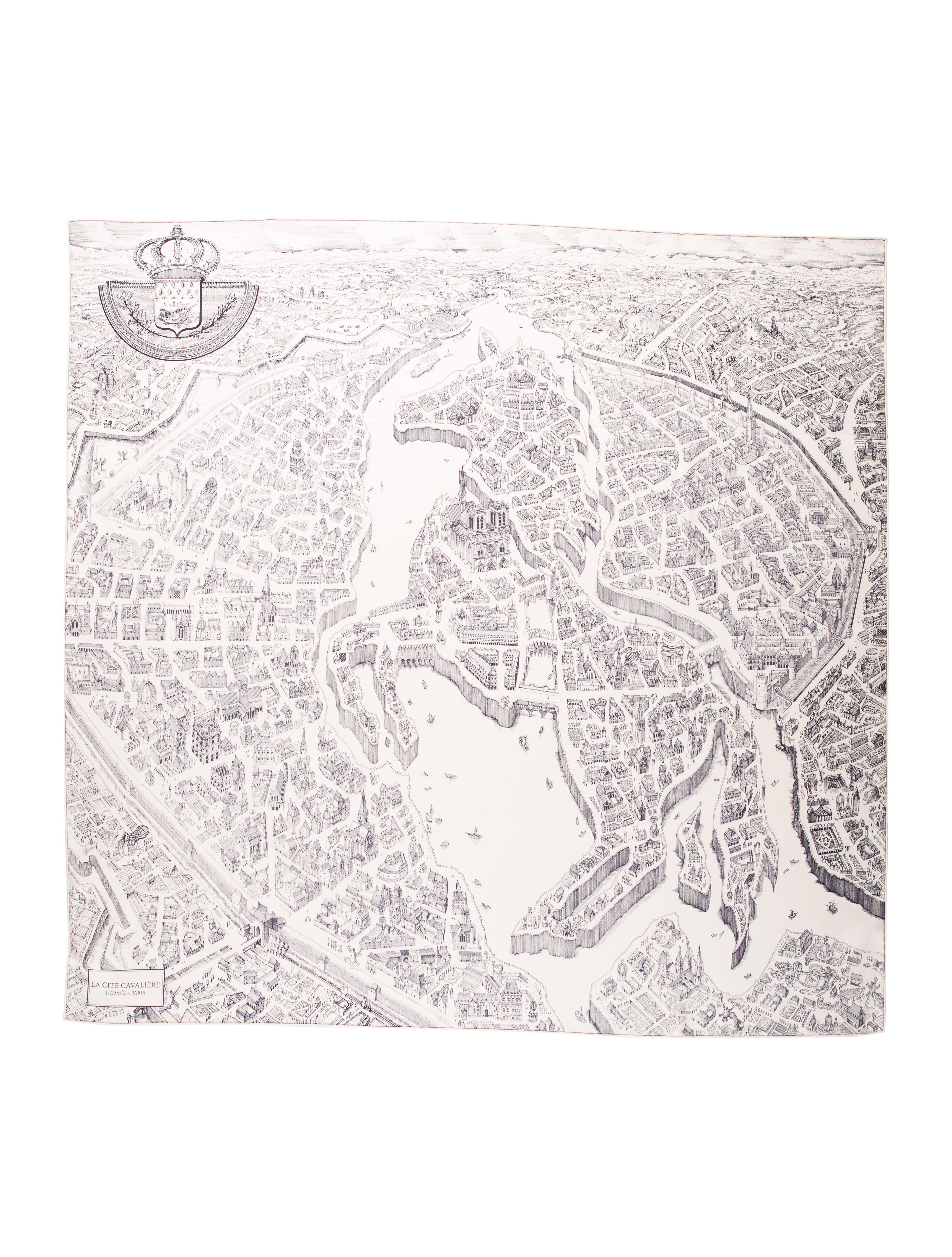 新品未使用　HERMES La Cite Cavaliere La cité cavalière blue - Hermès Scarf Details | Scarf Sage