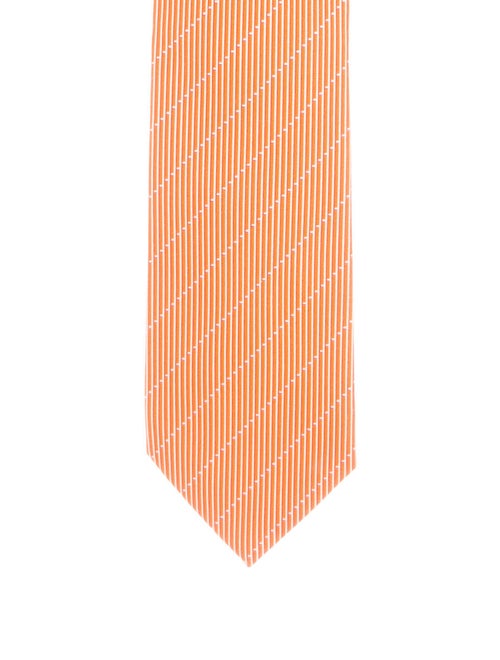 Hermès Silk Striped Tie orange