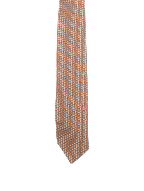Hermès Silk Printed Tie orange
