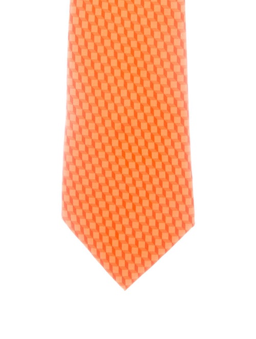 Hermès Silk Printed Tie orange