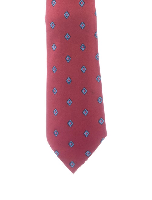 Hermès Silk Diamond Pattern Tie red