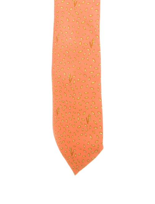 Hermès Printed Silk Tie orange