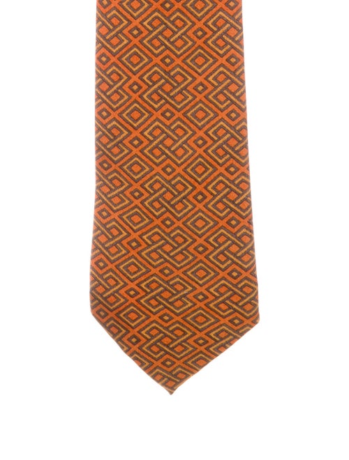 Hermès Printed Silk Tie orange