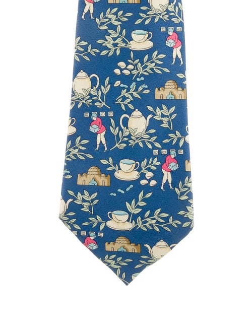 Hermès Silk Tie blue
