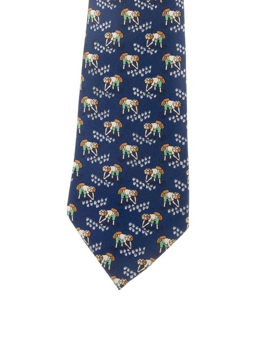 Hermès Silk Tie blue