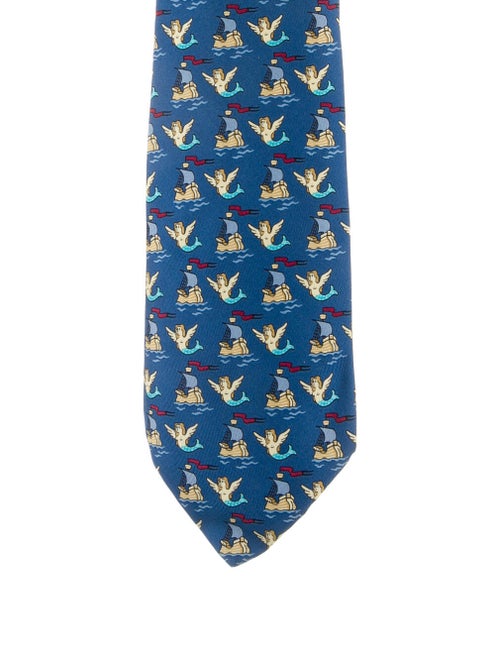 Hermès Silk Tie blue