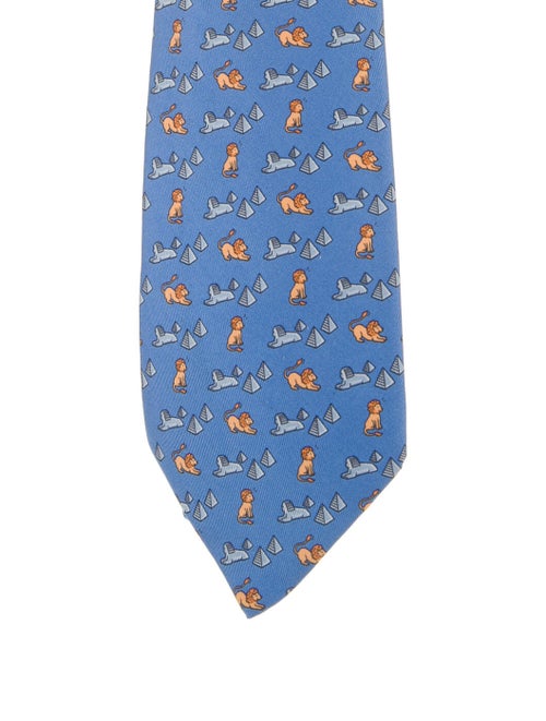 Hermès Silk Tie blue