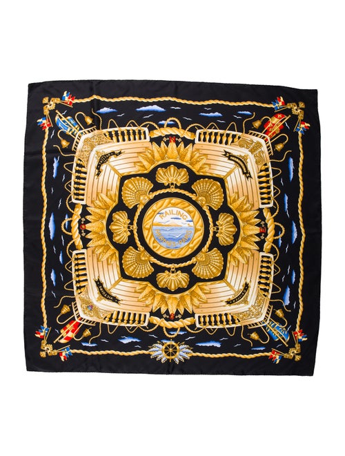 Hermès Railing Silk Scarf Silk Scarf Black