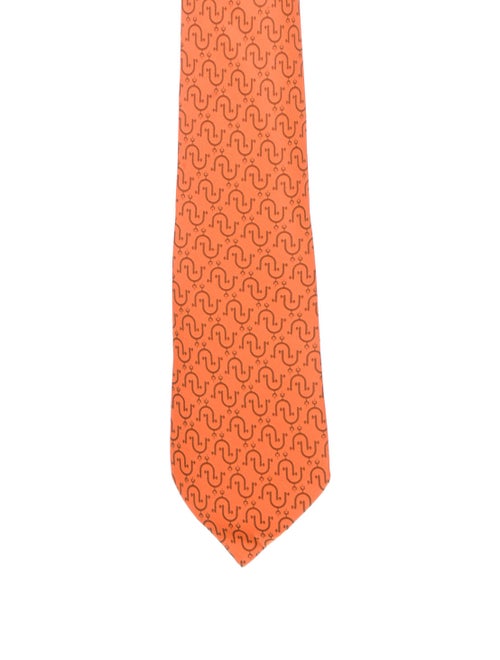 Hermès Printed Silk Tie orange