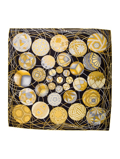 Hermès L'Art du Temari Silk Scarf Silk Scarf Black