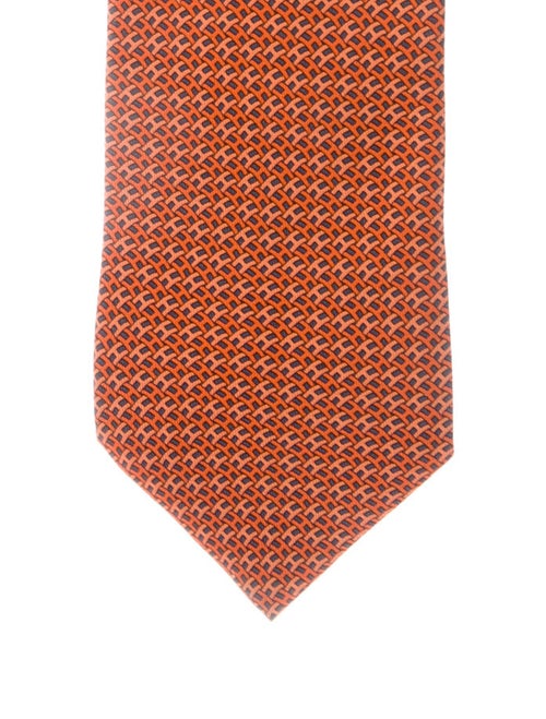 Hermès Silk Printed Tie orange