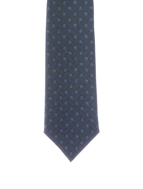 Hermès Hermes Silk Printed Tie blue