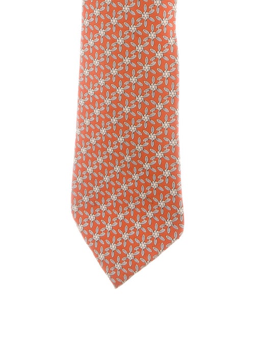 Hermès Printed Silk Tie orange