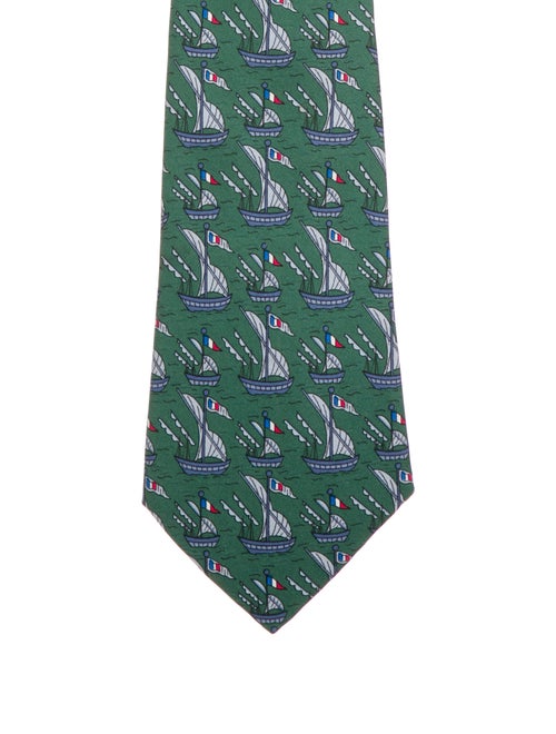 Hermès Silk Tie green