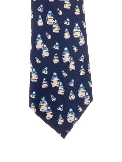 Hermès Silk Tie blue