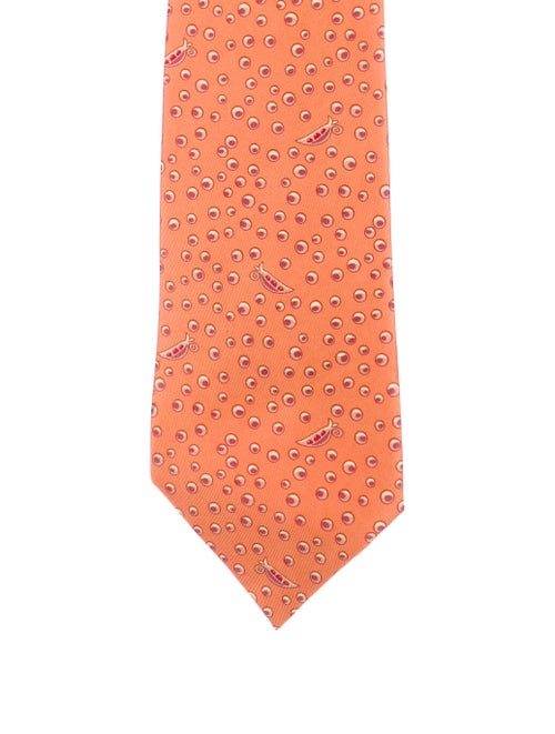 Hermès Silk Pattern Tie orange