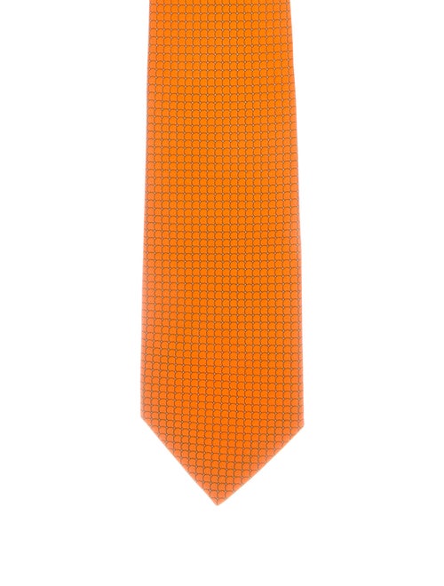 Hermès Printed Silk Tie orange