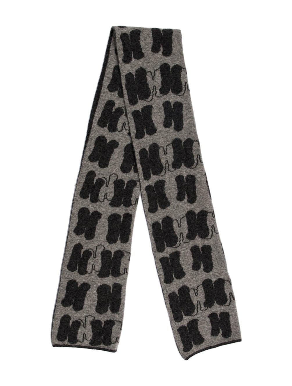 Hermès Vintage Printed Cashmere Scarf Grey Scarves, Accessories