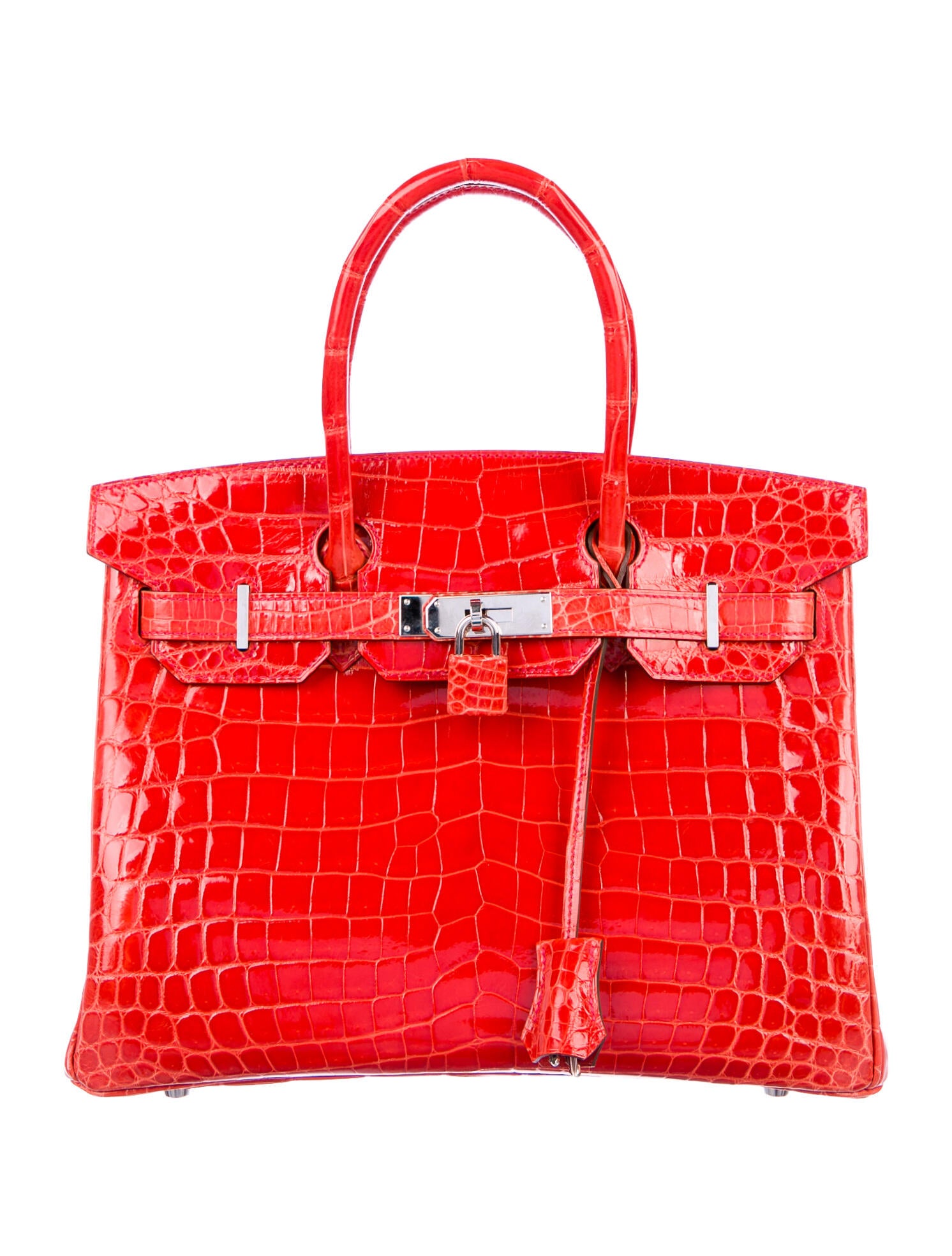 Hermès 2015 Geranium Shiny Niloticus Crocodile Birkin 30