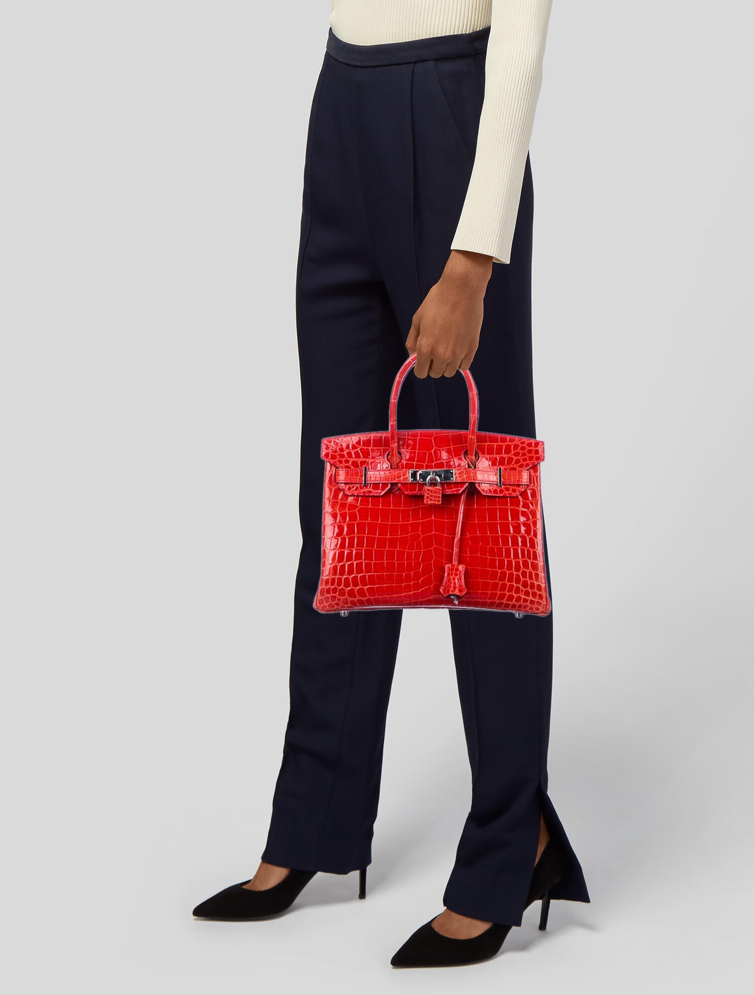 Hermès 2015 Geranium Shiny Niloticus Crocodile Birkin 30