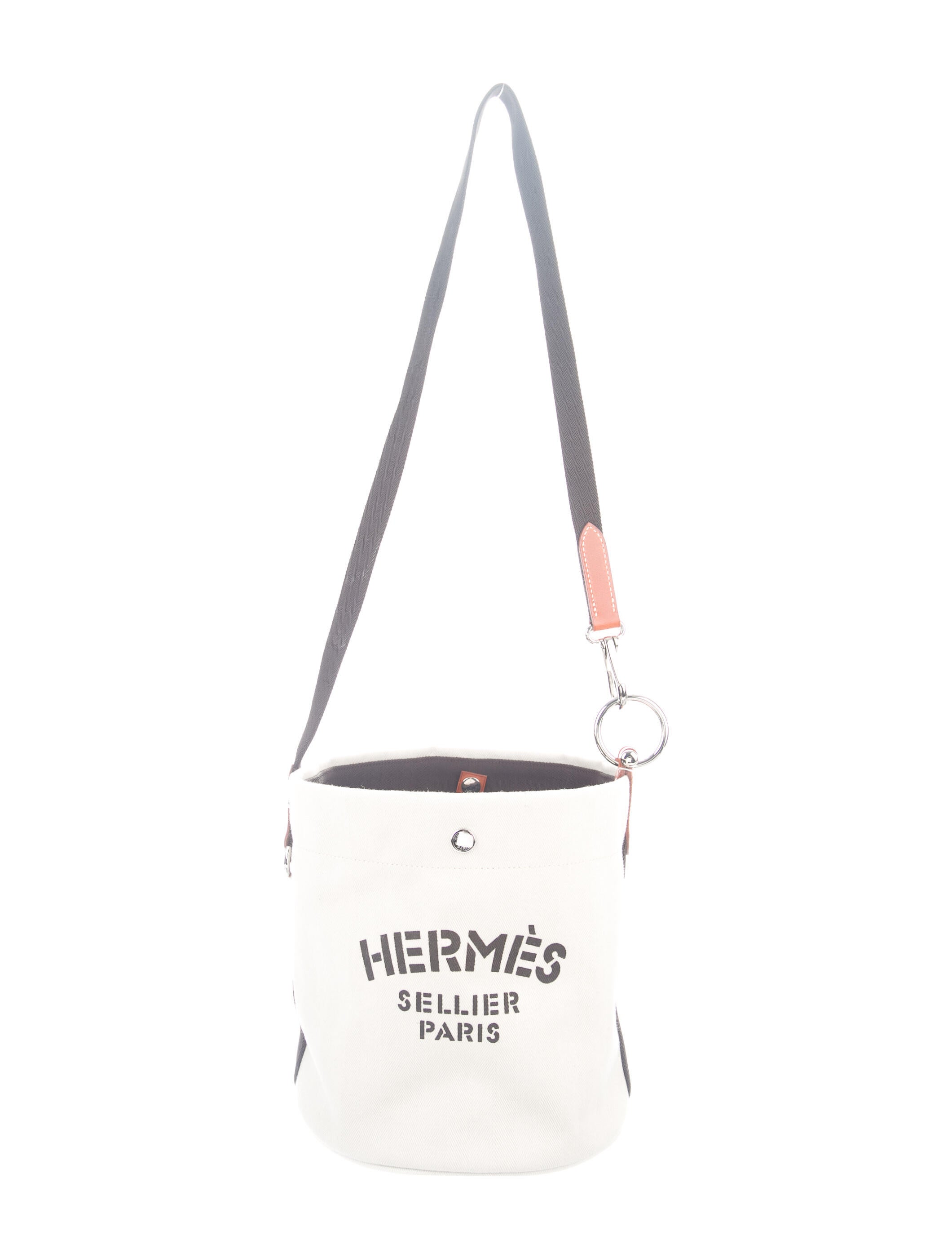 Hermès Toile Chevron Sac de Pansage Chalk Groom Bag