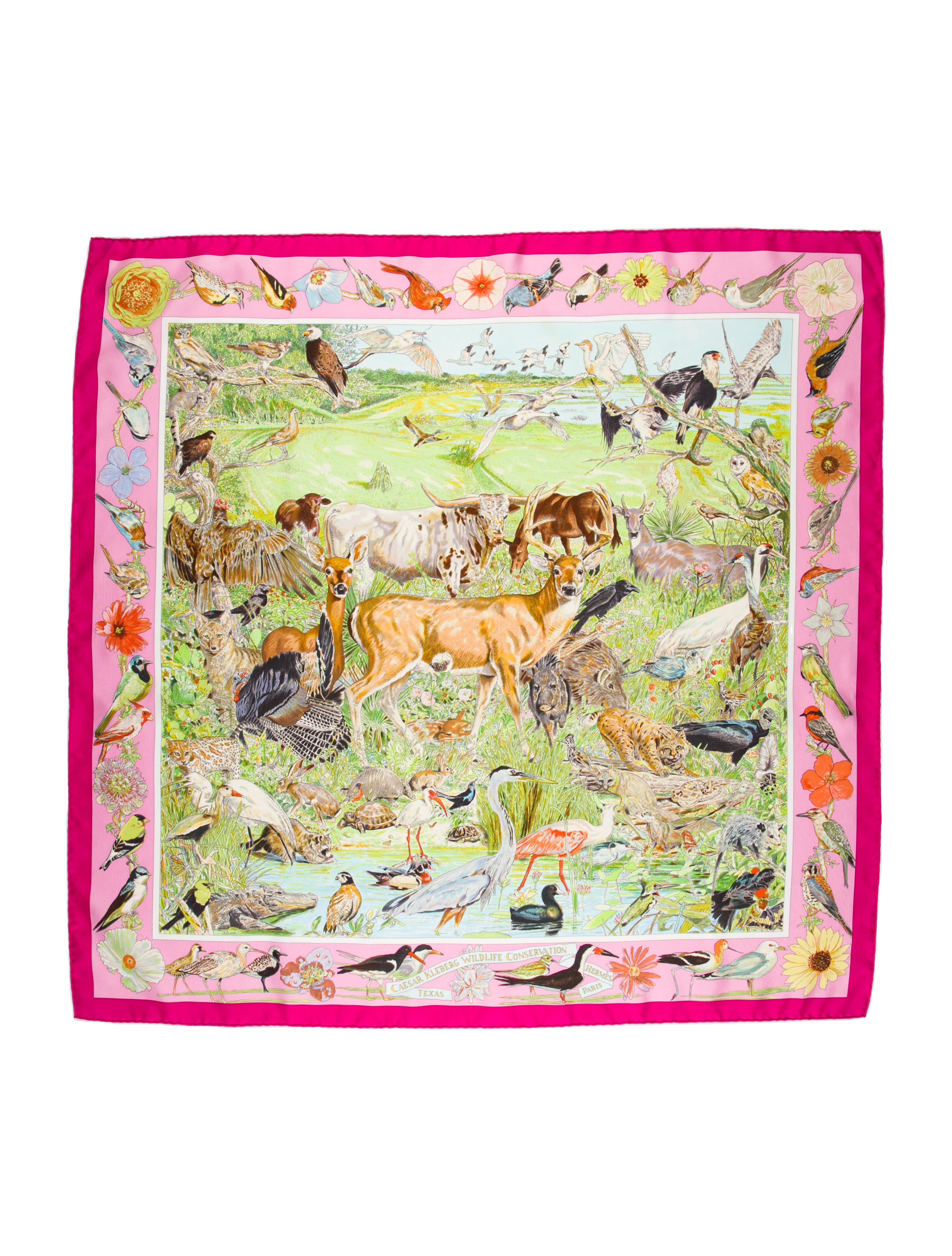 Hermès La Vie Sauvage du Texas Silk Scarf - Pink Scarves and Shawls,  Accessories - HER351975 | The RealReal
