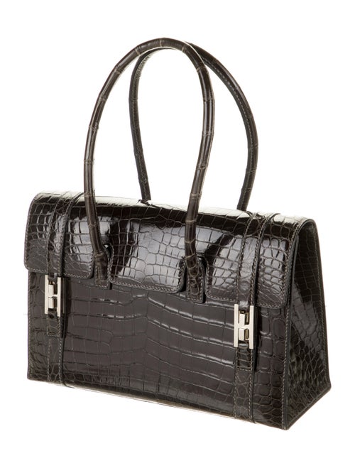 Hermès Shiny Niloticus Crocodile Drag 26