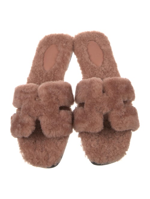 Hermès Oran Shearling Fur Slides