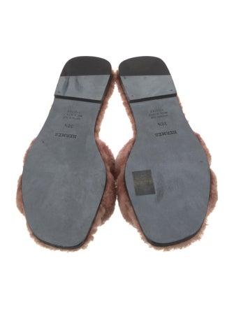 Hermès Oran Shearling Fur Slides