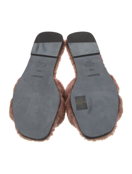 Hermès Oran Shearling Fur Slides