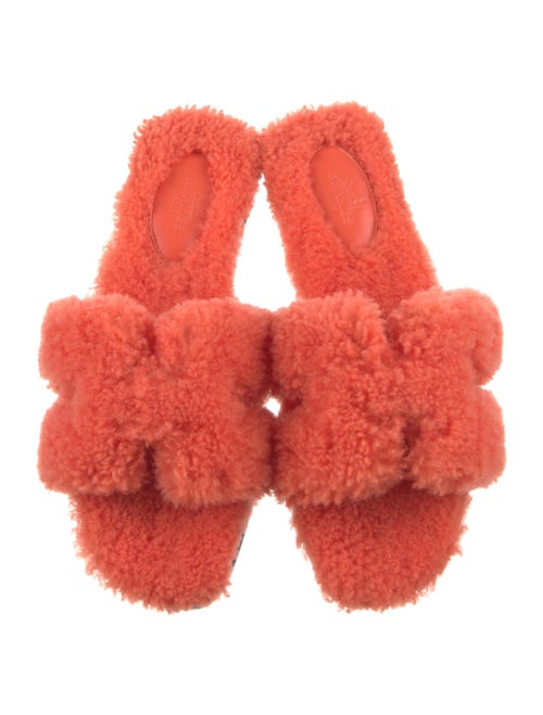 Hermès Shearling Oran Sandals Wool Slides