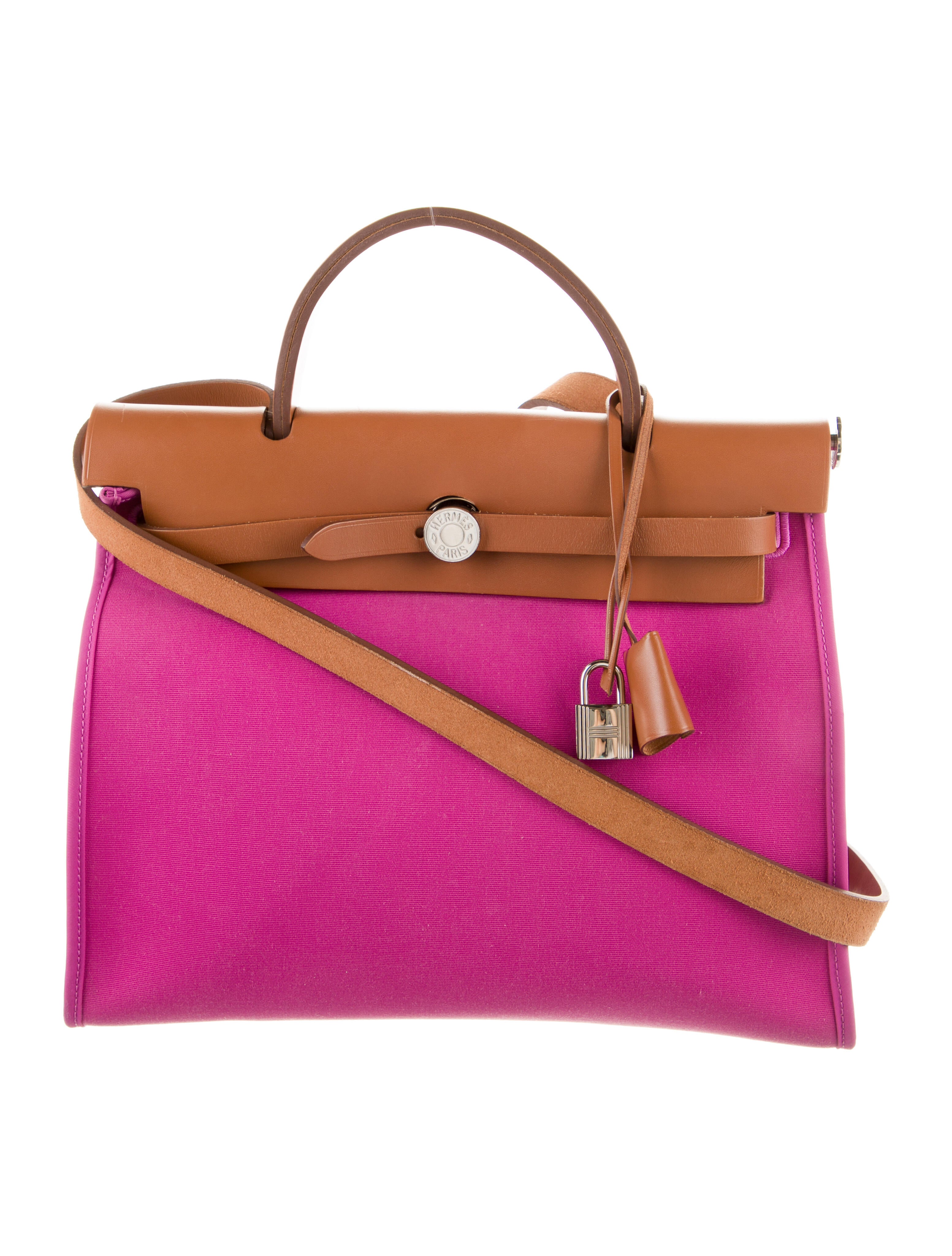 Hermès Toile Herbag Zip 31 Pink Handle Bags, Handbags HER430728