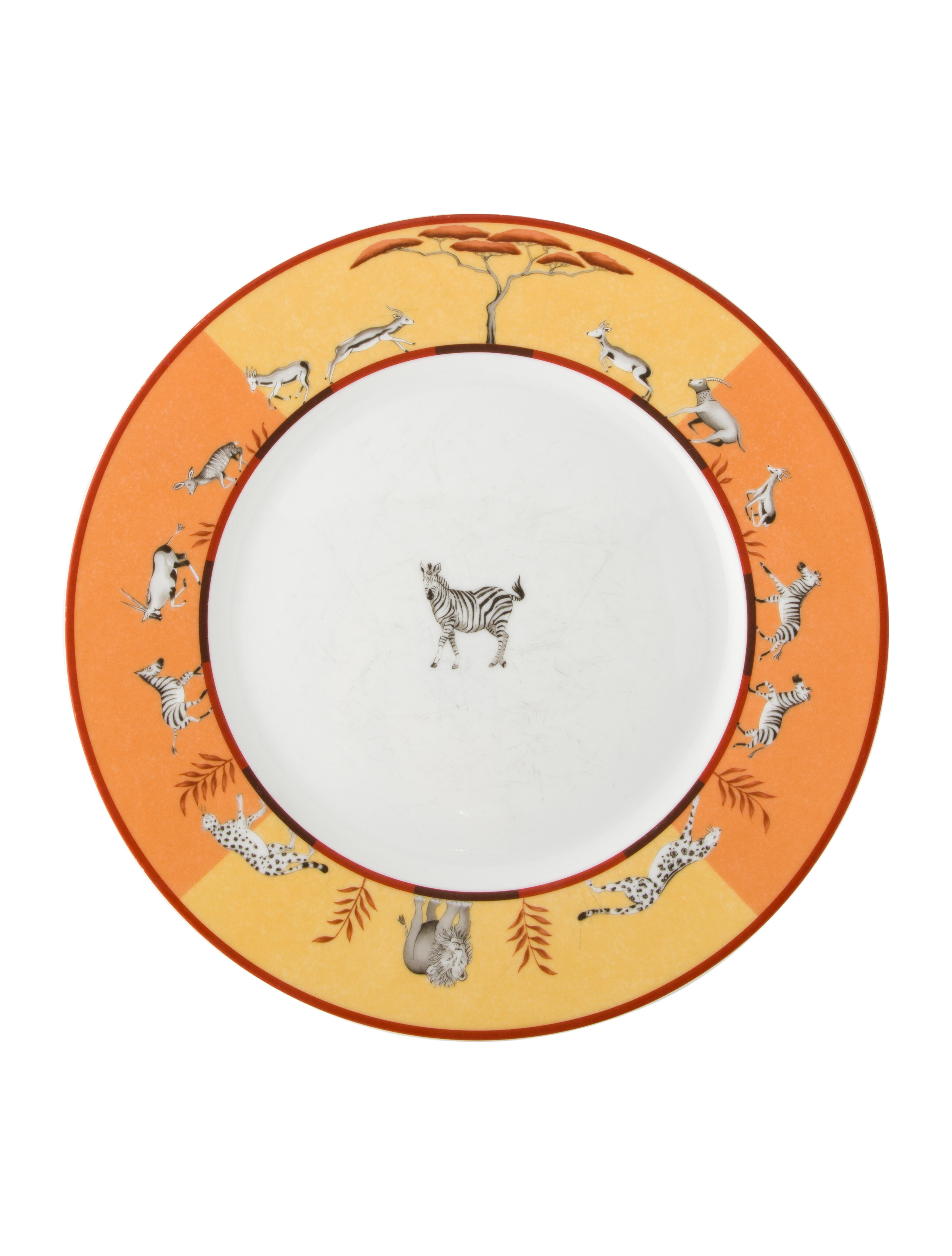 Hermès Africa Dinner Plate Orange HER437168 The RealReal