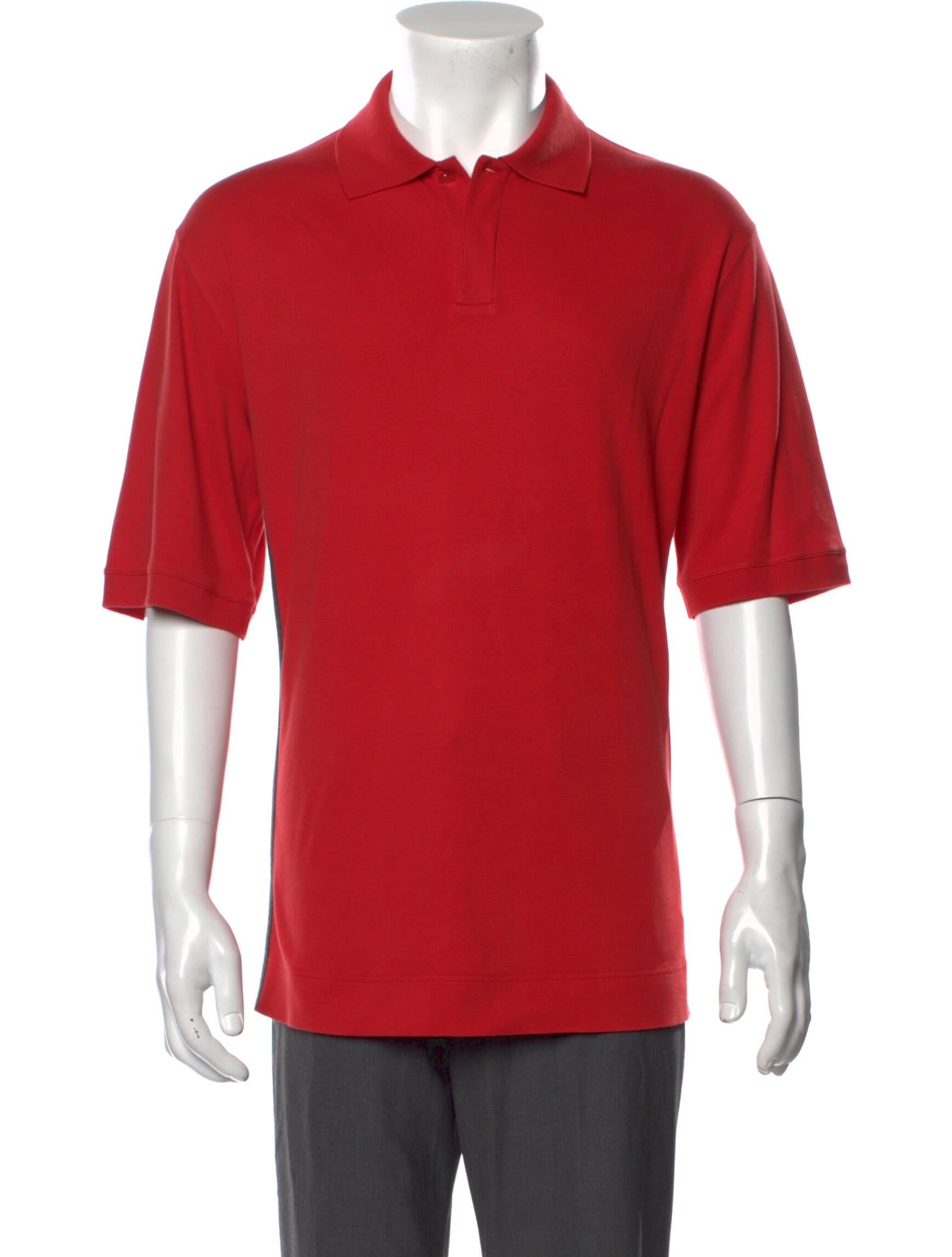 Hermès Crew Neck Short Sleeve Polo Shirt Red Polos, Clothing