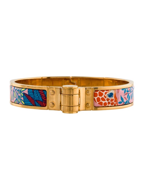 Hermès Enamel Narrow Hinged Bangle Bracelet