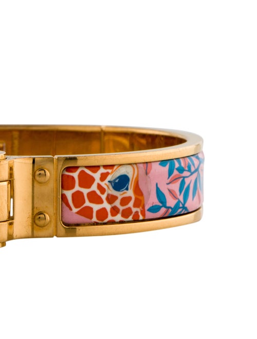 Hermès Enamel Narrow Hinged Bangle Bracelet