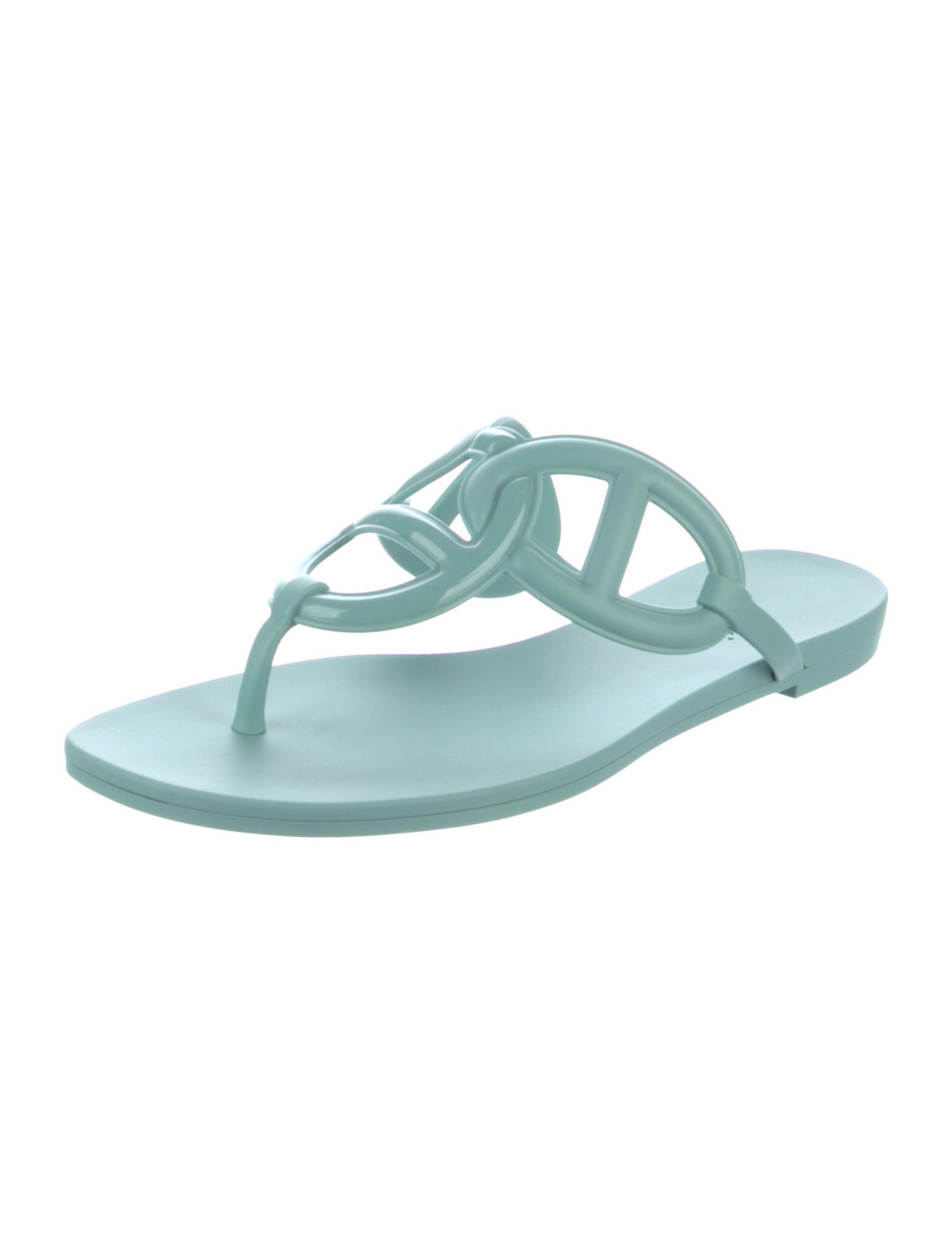 Hermès Egerie Rubber Flip Flops w/ Tags Blue Sandals, Shoes