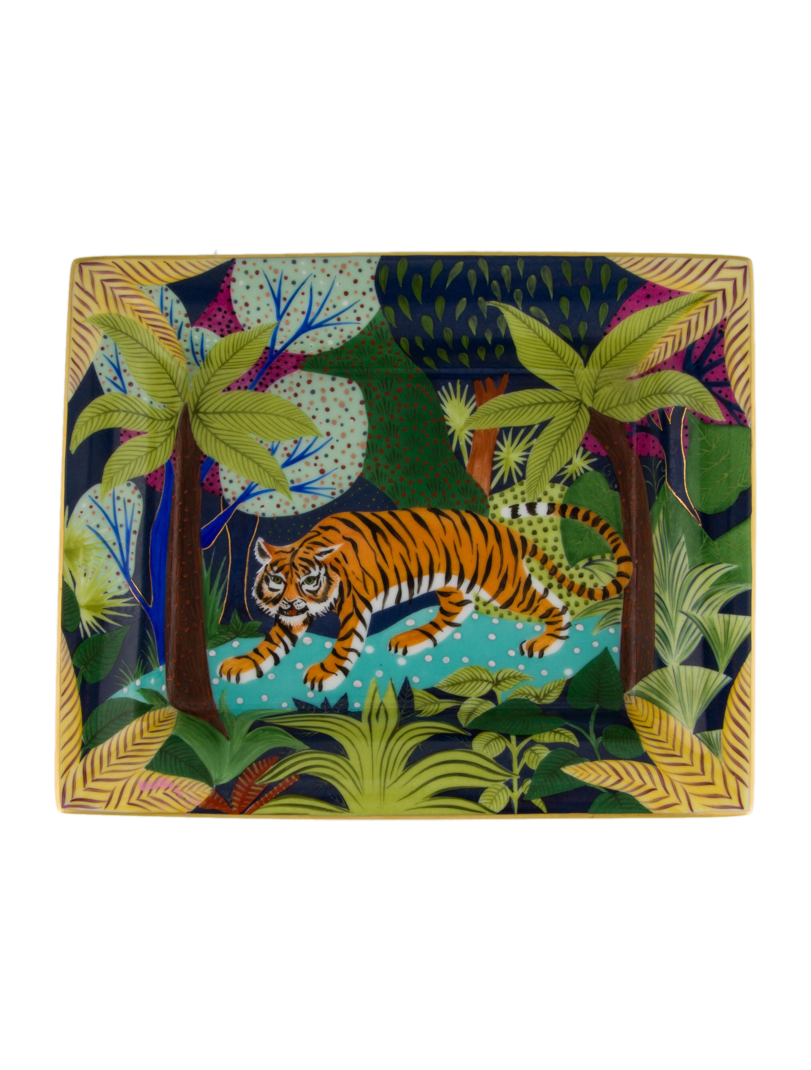 Hermès Jungle of Eden Porcelain Tray Decorative Accents, Decor