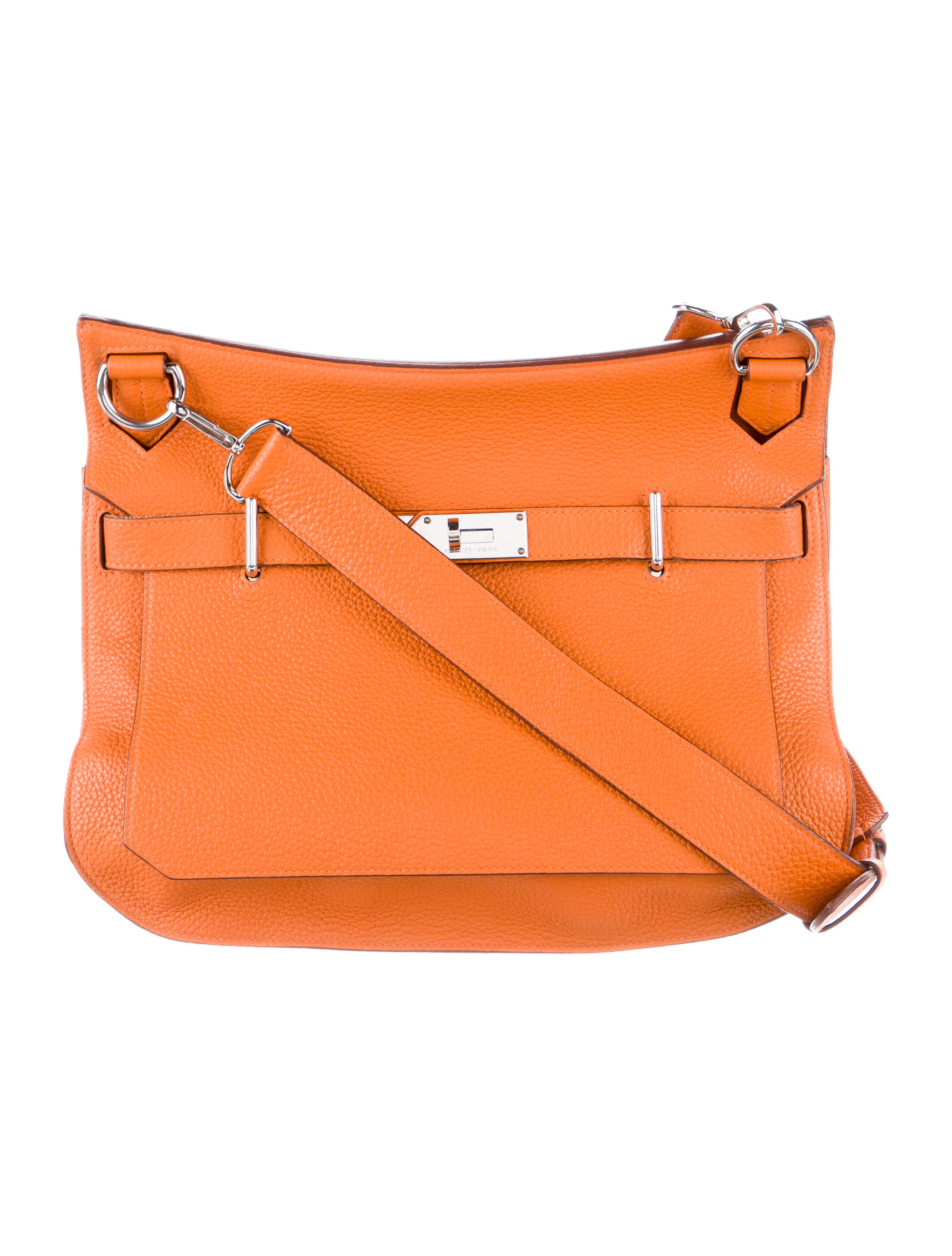 Hermès Clemence Jypsiere 34 Orange Crossbody Bags, Handbags