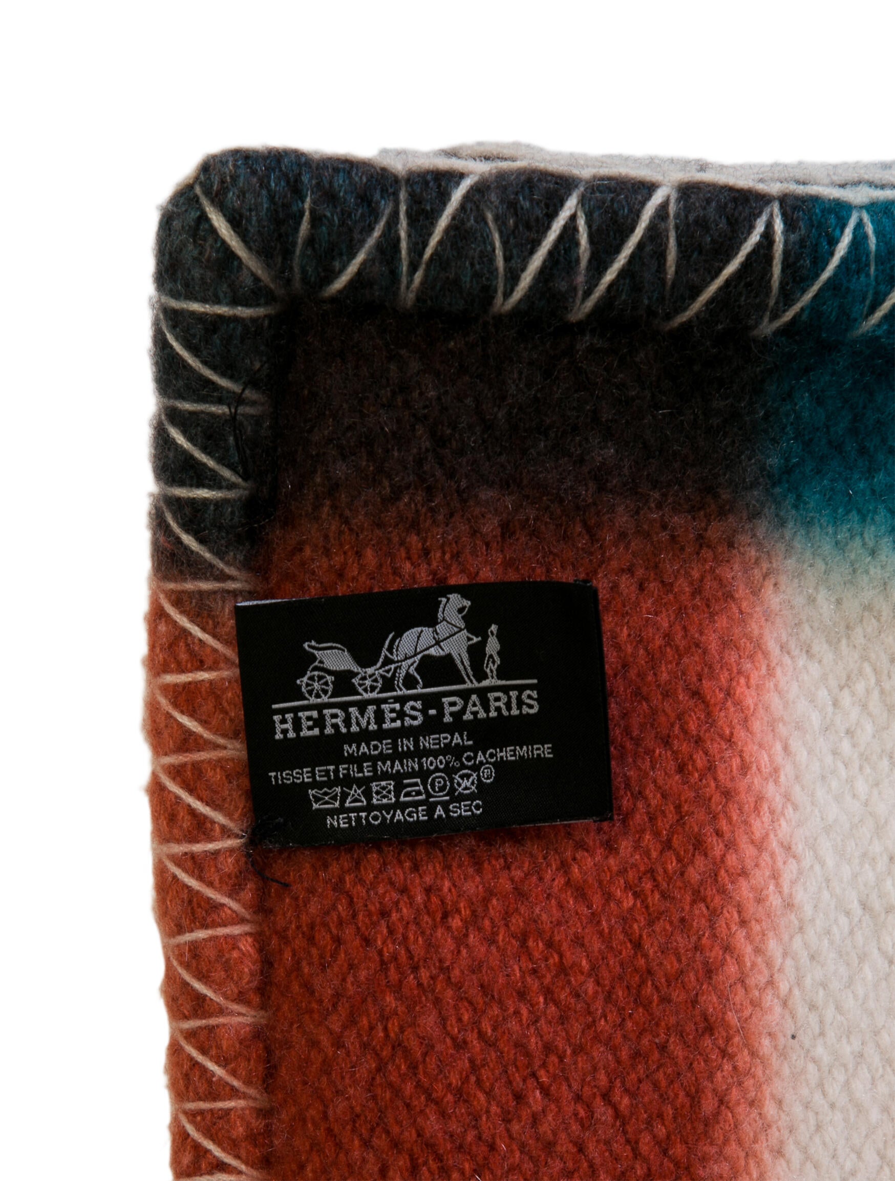 Hermès Tartan Dye Throw Blanket Blue HER465039 The RealReal