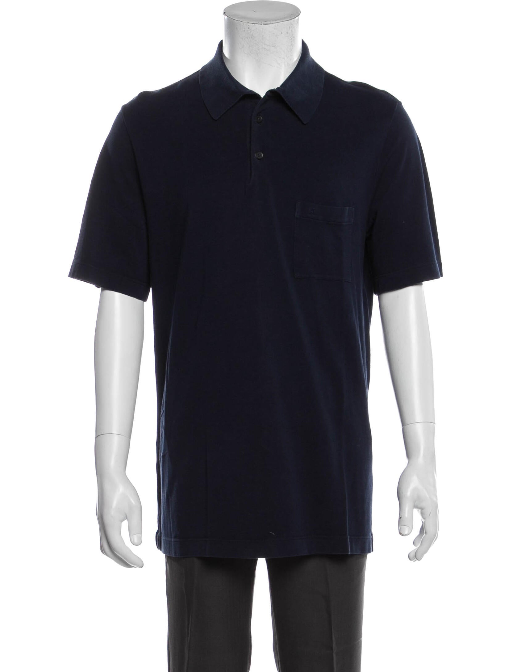 Hermès Collar Short Sleeve Polo Shirt Blue Polos, Clothing