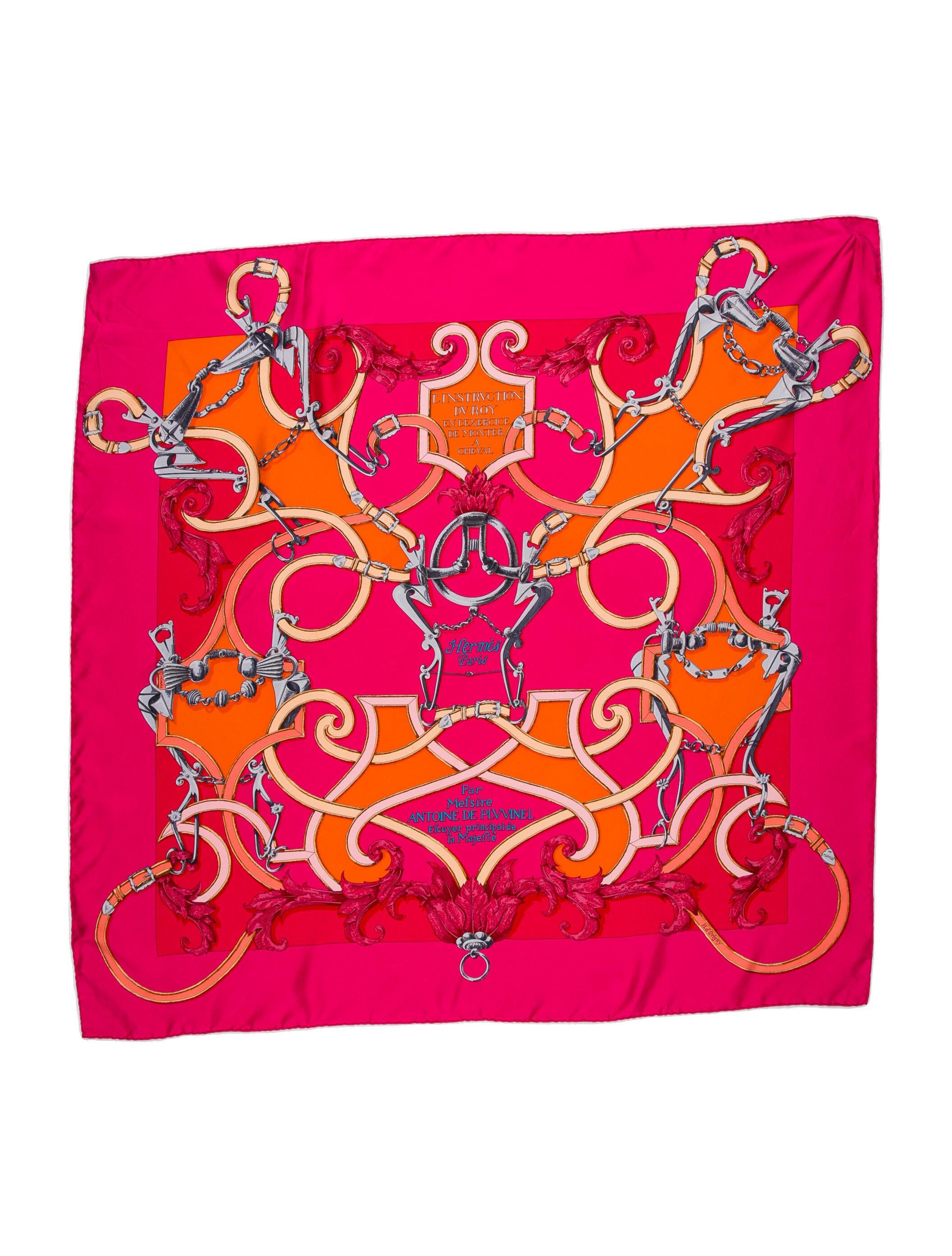 Hermès L'Instruction du Roy Silk Scarf Pink Scarves and Shawls