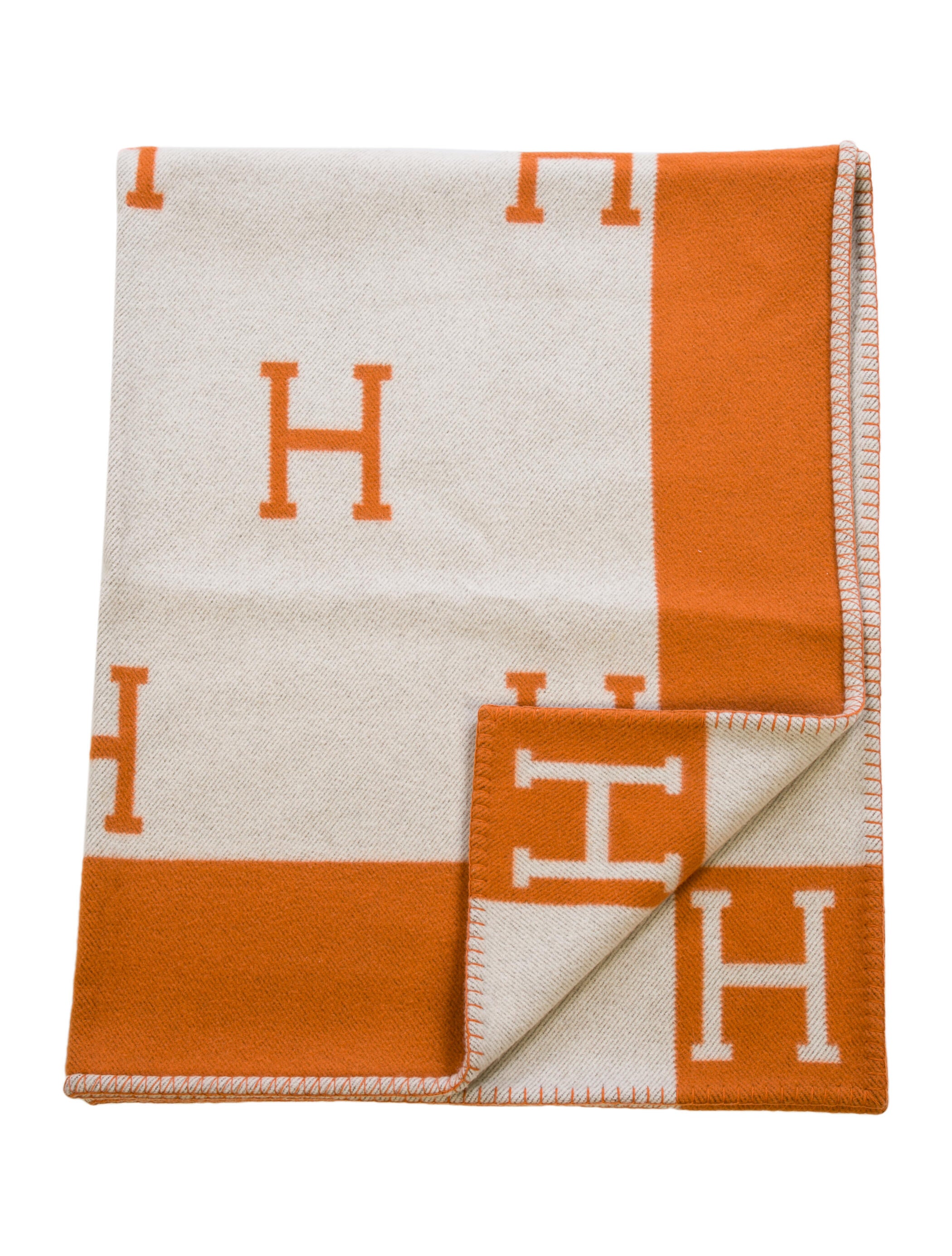 Hermès Hermès Avalon Throw Blanket Orange Throws, Pillows & Throws