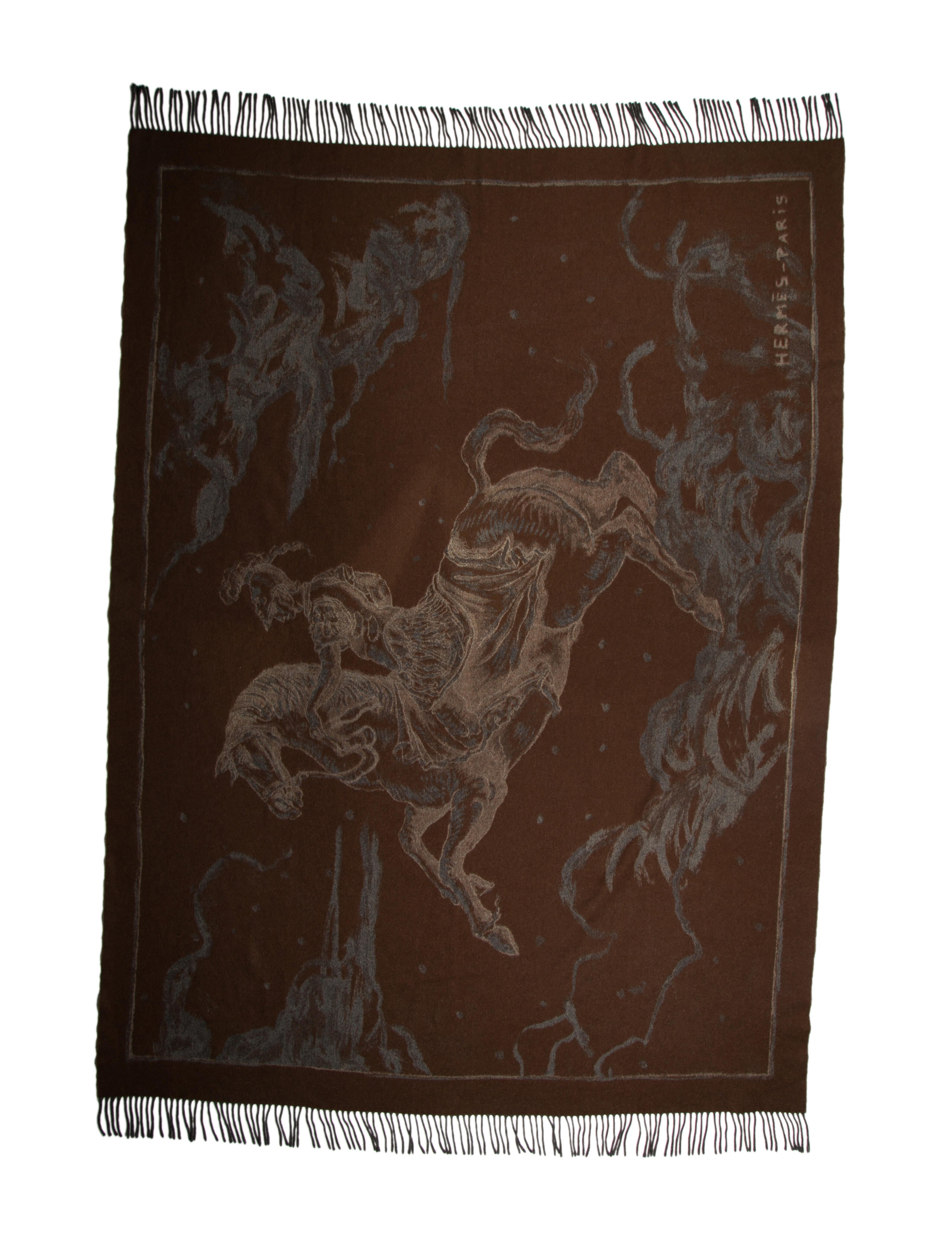 Hermès Cashmere Throw Blanket Brown Throws, Pillows & Throws