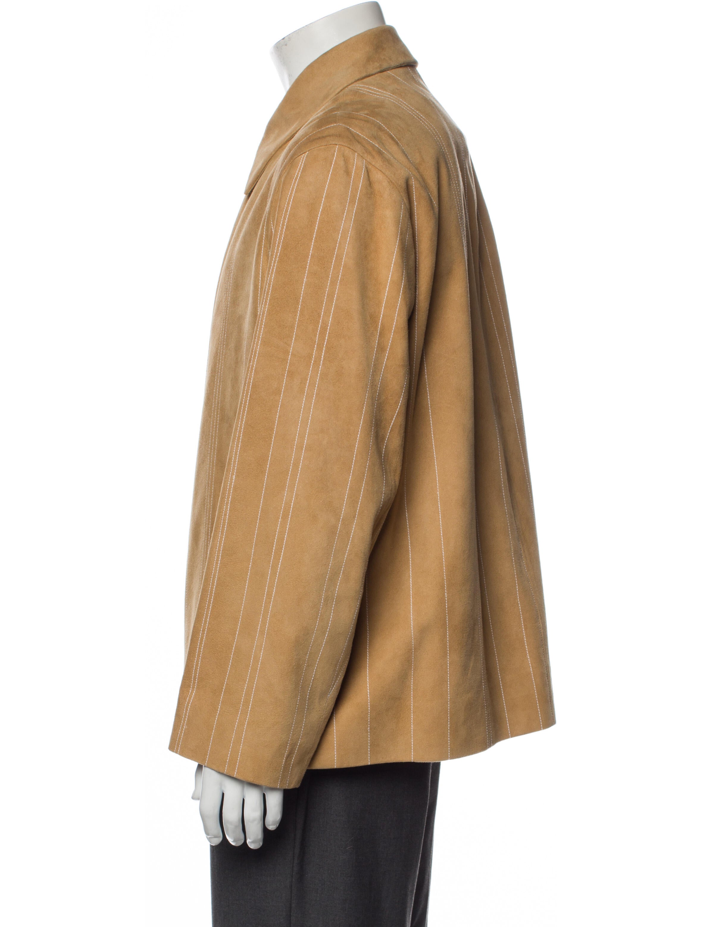 Hermès Suede Denim Jacket Brown Outerwear, Clothing HER477265 The RealReal