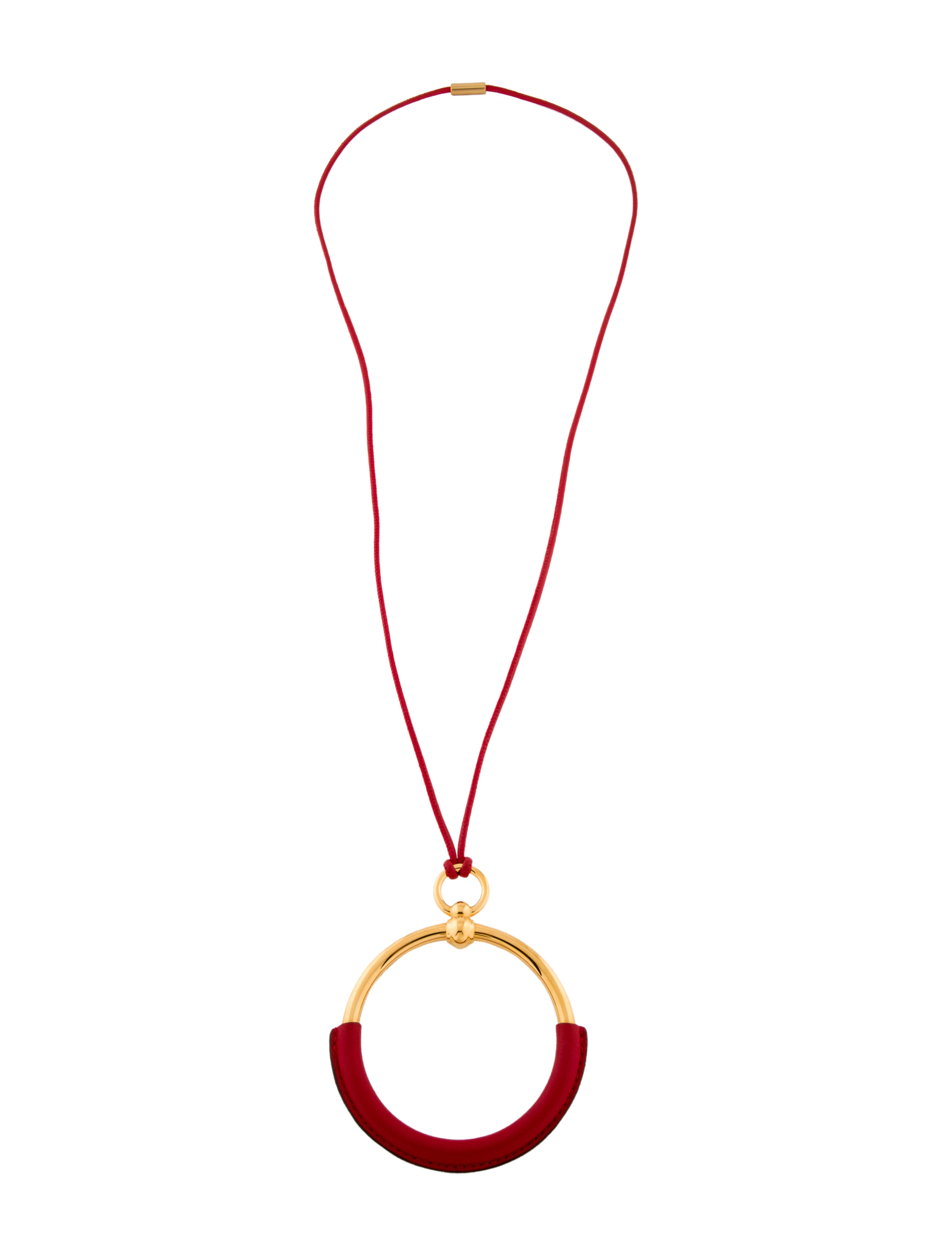 Hermès Loop Grand Pendant Necklace 18K Yellow GoldPlated Pendant