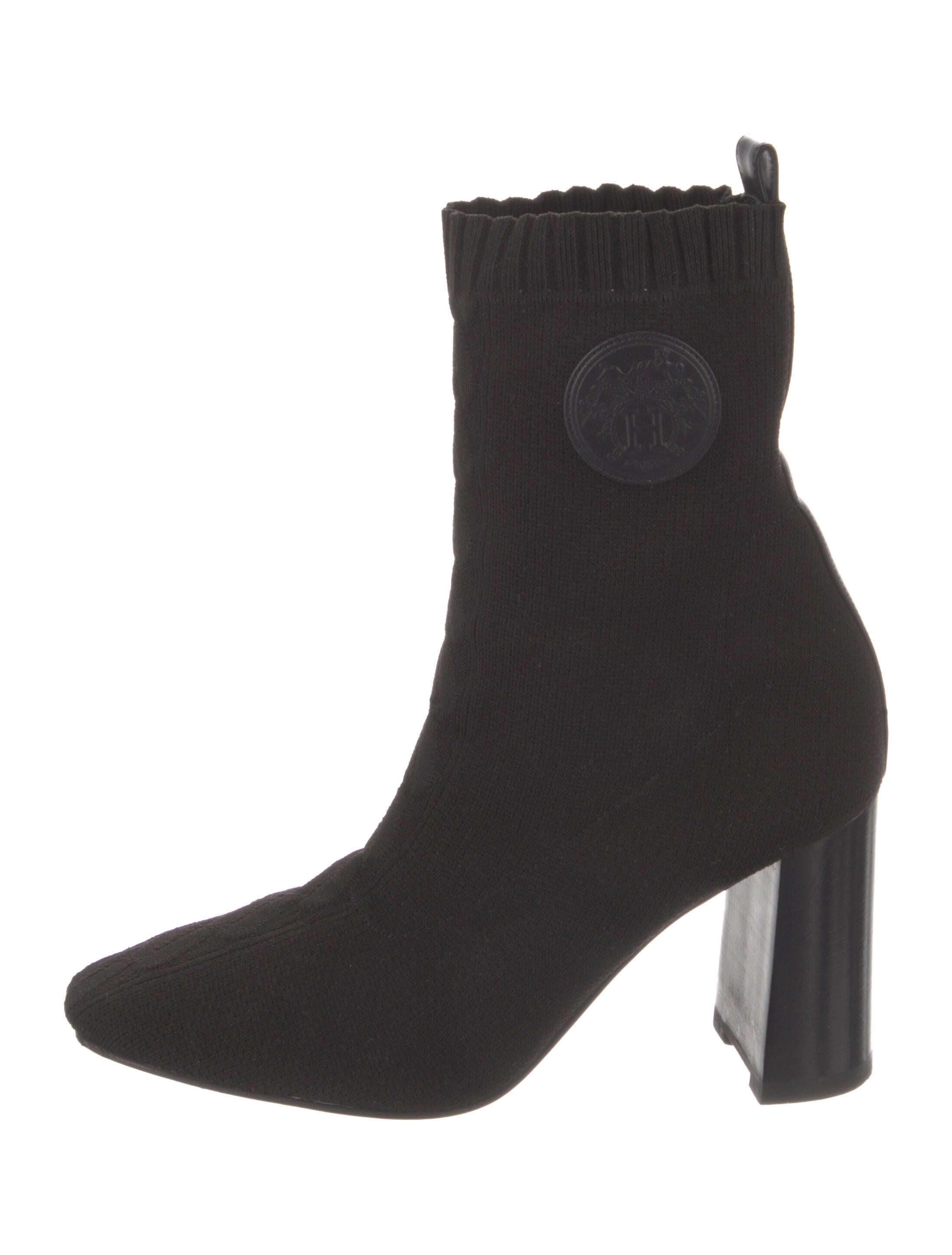 Hermès Volver 90 Sock Boots Leather Trim Embellishment Sock Boots Black Boots, Shoes