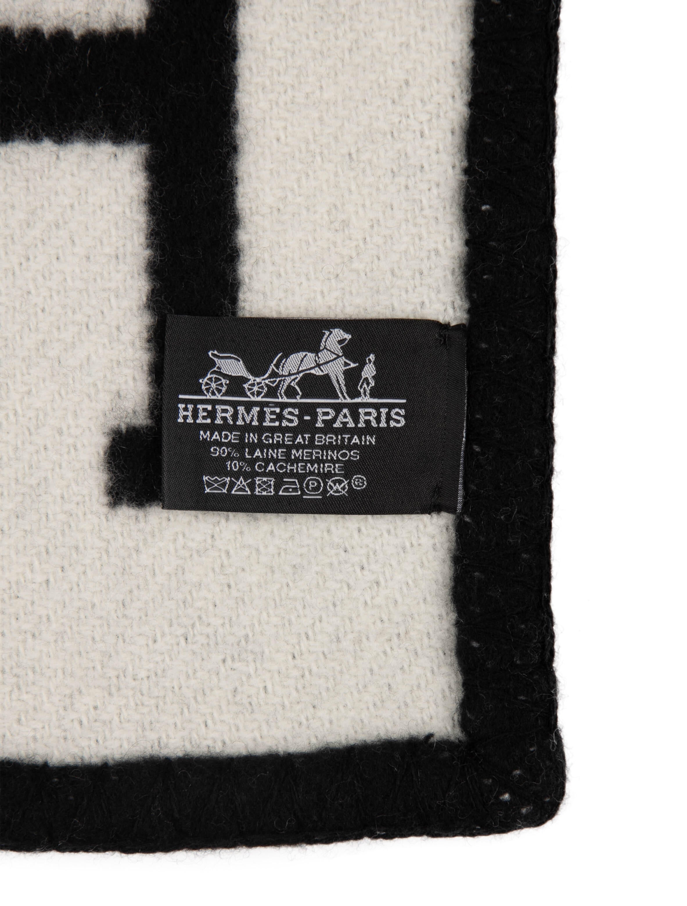 Hermès Wool Avalon Throw Blanket Black Throws, Pillows & Throws